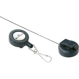 Jojoband Durable, für Ausweishalter/Namensschilder, Federhaken, Befestigungsklemme, L 800 x B 30 mm, Kunststoff, anthrazit, 10 Stück