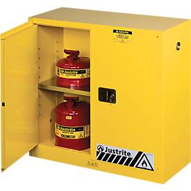 Justrite FM-Sicherheitsschrank Classic Sure-Grip® EX, für entzündbare Flüssigkeiten, bis 114 Liter, manuell schließend, gelb