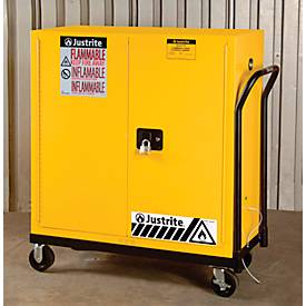 Justrite FM-Sicherheitsschrank Classic Sure-Grip® EX, für entzündbare Flüssigkeiten, bis 114 Liter, manuell schließend, gelb