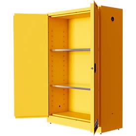 Justrite FM-Sicherheitsschrank Classic Sure-Grip® EX, für entzündbare Flüssigkeiten, bis 170 Liter, selbstschließend, gelb