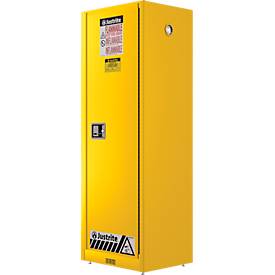 Justrite FM-Sicherheitsschrank Slimline Sure-Grip® EX, für entzündbare Flüssigkeiten, bis 83 Liter, selbstschließende Türen, gelb