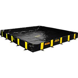 Justrite Leckage Faltwanne, befahrbar, L 3700 x B 3700 x H 305 mm, bis 4069 L, schwarz