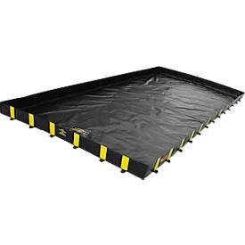 Justrite Leckage-Faltwanne XT, L 16500 x B 3700 x H 305 mm, bis 18321 L, schwarz