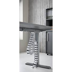 Kabelführung, für die Montage an Schreibtischplatten, Magnetsystem, L 1288 x B 50 mm, Polypropylen, silbergrau