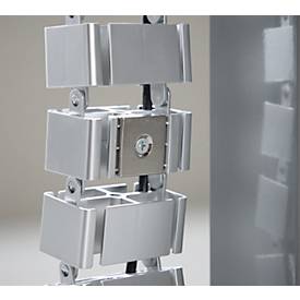 Kabelführung, für die Montage an Schreibtischplatten, Magnetsystem, L 1288 x B 50 mm, Polypropylen, silbergrau