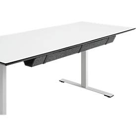 Kabelkanal, für die Montage unter Schreibtischen, B 1150 x T 150 x H 98 mm, recycelbarer Filz, dunkelgrau/schwarz