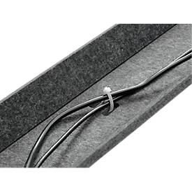 Kabelkanal, für die Montage unter Schreibtischen, B 1150 x T 150 x H 98 mm, recycelbarer Filz, dunkelgrau/schwarz