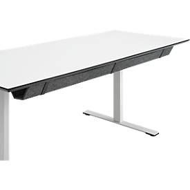 Kabelkanal, für die Montage unter Schreibtischen, B 1470 x T 150 x H 98 mm, recycelbarer Filz, dunkelgrau/schwarz