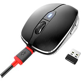 Kabellose Cherry Maus MW 8C Advanced, 6 Tasten, bis 3000 dpi, Status-LED, Bluetooth/Funk, schwarz