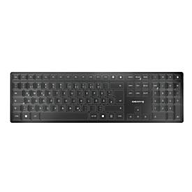 Kabellose Tastatur Cherry KW 9100 SLIM, QWERTZ, Bluetooth/USB-Kabel, B 440 x T 130 x H 15 mm, schwarz-silber
