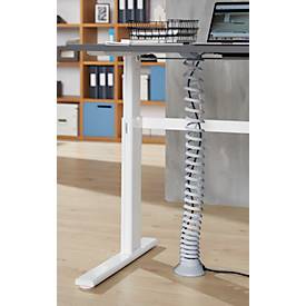 Kabelspirale, Ausziehhöhe 1300 mm, Ø 90 mm, vertikal bis zum Boden, universell, Kunststoff, silbergrau