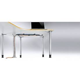 Kabelspirale, Ausziehhöhe 1300 mm, Ø 90 mm, vertikal bis zum Boden, universell, Kunststoff, silbergrau