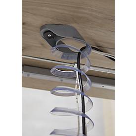 Kabelspirale, Ausziehhöhe 1300 mm, Ø 90 mm, vertikal bis zum Boden, universell, Kunststoff, transparent