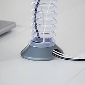 Kabelspirale, Ausziehhöhe 1300 mm, Ø 90 mm, vertikal bis zum Boden, universell, Kunststoff, transparent