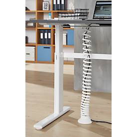 Kabelspirale, Ausziehhöhe 1300 mm, Ø 90 mm, vertikal bis zum Boden, universell, Kunststoff, weiß