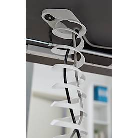 Kabelspirale, Ausziehhöhe 1300 mm, Ø 90 mm, vertikal bis zum Boden, universell, Kunststoff, weiß