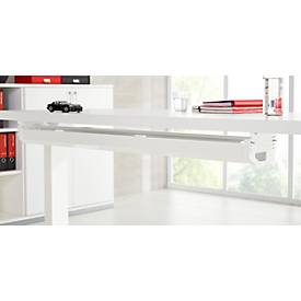 Kabelwanne Standard, für höhenverstellbare Schreibtische ab B 1400 mm, abklappbar, weiß
