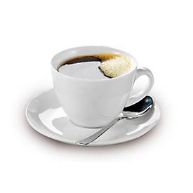 Kaffeetassen-Set BISTRO, 6 Tassen & Untertassen, jeweils 0,2 l, H 65 mm, Porzellan, weiß