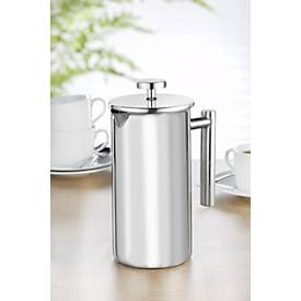 Kanne Caterado STRATFORD, universell, rund, einwandig, Volumen 1 l, klappbarer Scharnierdeckel, spülmaschinenfest, Ø 90 x H 207 mm, Edelstahl poliert