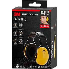 Kapselgehörschutz 3M PELTOR H510A, verstellbarer Kopfbügel mit Polsterung, SNR-Wert 27 dB, ABS-Kunststoff/Schaumstoff/PVC, gelb