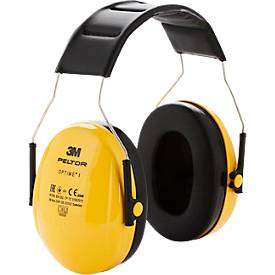 Kapselgehörschutz 3M PELTOR H510A, verstellbarer Kopfbügel mit Polsterung, SNR-Wert 27 dB, ABS-Kunststoff/Schaumstoff/PVC, gelb