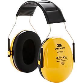 Kapselgehörschutz 3M PELTOR H510A, verstellbarer Kopfbügel mit Polsterung, SNR-Wert 27 dB, ABS-Kunststoff/Schaumstoff/PVC, gelb