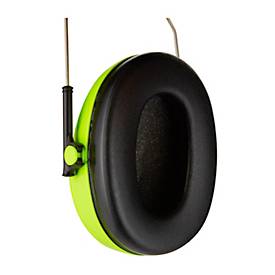 Kapselgehörschutz 3M PELTOR™ H510AKG, für Kinder, EN 352 1:2020, SNR-Wert 27 dB, verstellbarer Kopfbügel, neongrün-schwarz, 1 Stück