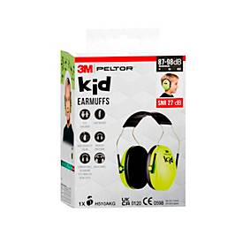 Kapselgehörschutz 3M PELTOR™ H510AKG, für Kinder, EN 352 1:2020, SNR-Wert 27 dB, verstellbarer Kopfbügel, neongrün-schwarz, 1 Stück