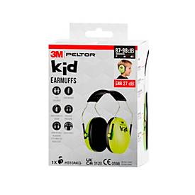 Kapselgehörschutz 3M PELTOR™ H510AKG, für Kinder, EN 352 1:2020, SNR-Wert 27 dB, verstellbarer Kopfbügel, neongrün-schwarz, 1 Stück