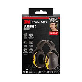 Kapselgehörschutz 3M PELTOR™ X2A, EN 352 1:2020, SNR-Wert 31 dB, verstellbarer Kopfbügel, gelb-schwarz, 1 Stück