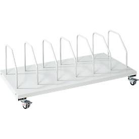 Kartonagenwagen Serie TPB, 7 Unterteilerbügel, fahrbar, Tragkraft 60 kg