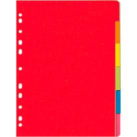 Kartonregister Herlitz, A4, blanko Taben, Euro-Lochung, Recycling-Karton, 1 Satz 6-teilig mit 6 Farben