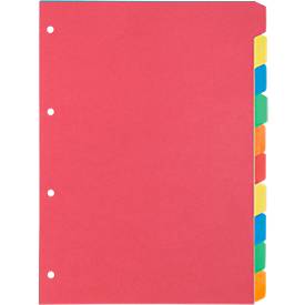 Kartonregister Schäfer Shop Select, 1er Pack, 4-fach Lochung, 160 g/qm Recyclingkarton, 10-teilig