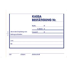 Kassabestätigung A6 quer 2x40 Blatt
