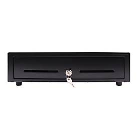 Kassenschublade Olympia LD 410A, 8 Münzfächer und 4 Geldscheinfächer, abschließbar, Metall, schwarz