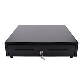 Kassenschublade Olympia XLD 460A, 8 Münzfächer und 5 Geldscheinfächer, RJ12, abschließbar, Metall, schwarz