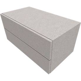 Kast SOLUS PLAY, 2 schuifladen, B 800 x D 440 x D 374 mm, ceramic grey