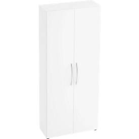 Kast TARA, 5 ordnerhoogten, vleugeldeuren, 1 vast tussenlegbord, 3 legborden, B 800 x D 330 x H 1880 mm, wit