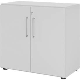 Kasten Breno, 2 OH, afsluitbaar, 28 kg per plank, B 800 x D 420 x H 748 mm, lichtgrijs/lichtgrijs