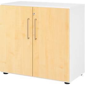 Kasten Breno, 2 OH, afsluitbaar, 28 kg per plank, B 800 x D 420 x H 748 mm, wit/mapulier