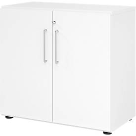 Kasten Breno, 2 OH, afsluitbaar, 28 kg per plank, B 800 x D 420 x H 748 mm, wit/wit