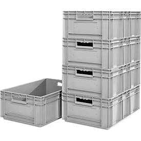 Kasten im EURO-Maß EF 6220, ohne Deckel, 42 l, 5 Stück, grau