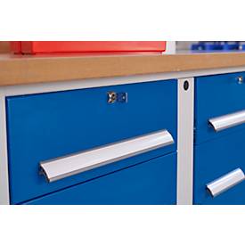 Kastenwerkbank Schäfer Shop Select PWi 150-0, Buche Multiplexplatte, bis 750 kg, B 1500 x T 700 x H 840 mm, Enzianblau