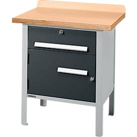 Kastenwerkbank Schäfer Shop Select PWi 75-0, Buche-Dekor Multiplexplatte, bis 750 kg, B 750 x T 700 x H 840 mm