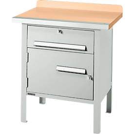 Kastenwerkbank Schäfer Shop Select PWi 75-0, Buche-Dekor Multiplexplatte, mit Stahlkante, bis 750 kg, B 750 x T 700 x H 840 mm