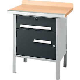 Kastenwerkbank Schäfer Shop Select PWi 75-0, Buche-Dekor Multiplexplatte, mit Stahlkante, bis 750 kg, B 750 x T 700 x H 840 mm