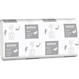 KATRIN Z-Falthandtücher, hochweiß, 2-lagig, 2 x 18 g/m², 224 x 230 mm, Handy-Pack mit Griff, 4000 Stück