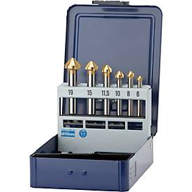 Kegelsenker in Metallkassette 6,3-20,5 mm HSS 90 Grad