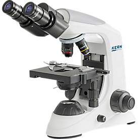 KERN Durchlichtmikroskop OBE-122, binokular, Achromat-Linsen 4/10/40 x, HWF-Okular 10 x 18 mm, Beleuchtungsstärke 3 W, Netzbetrieb/USB, weiß