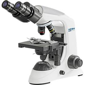 KERN Durchlichtmikroskop OBE-132, binokular, Achromat-Linsen 4/10/40/100 x, HWF-Okular 10 x 18 mm, Beleuchtungsstärke 3 W, Netzbetrieb/USB, weiß